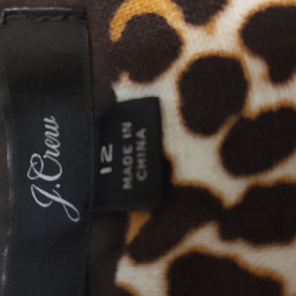 J. Crew Animal Print Pencil Skirt. Linen/Cotton Blend. Fully Lined. NWOT. - Picture 3 of 5